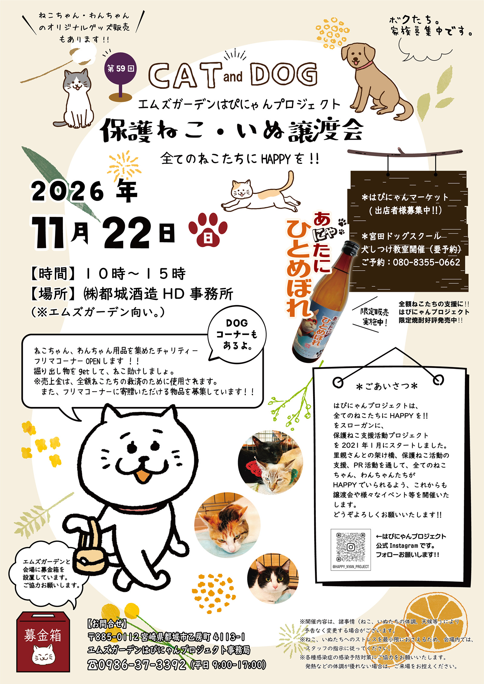 第59回 保護ねこ・いぬの譲渡会｜のらゼロ都城